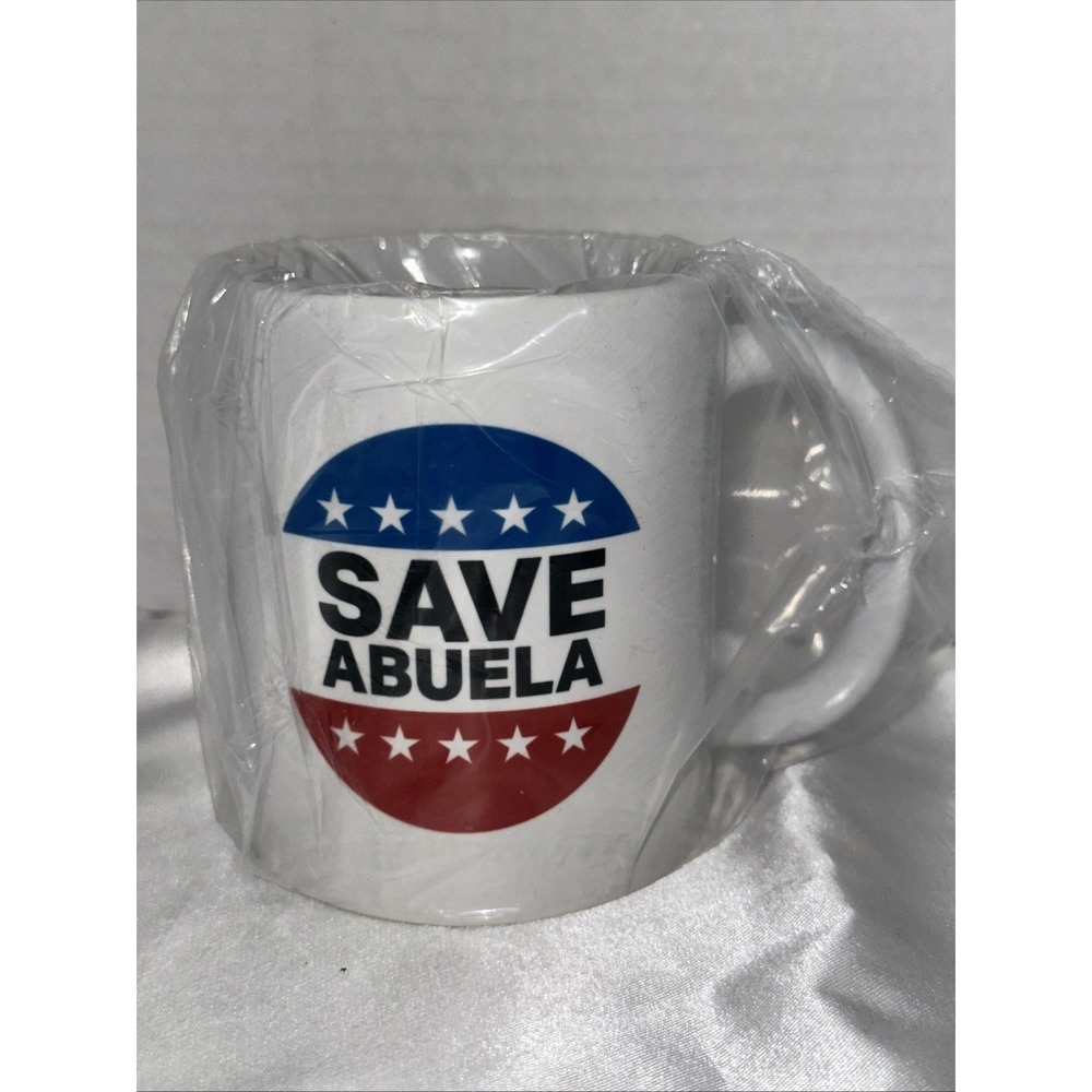 Save Abuela Ceramic Coffee Mug White Patriotic Red White Blue Political Style